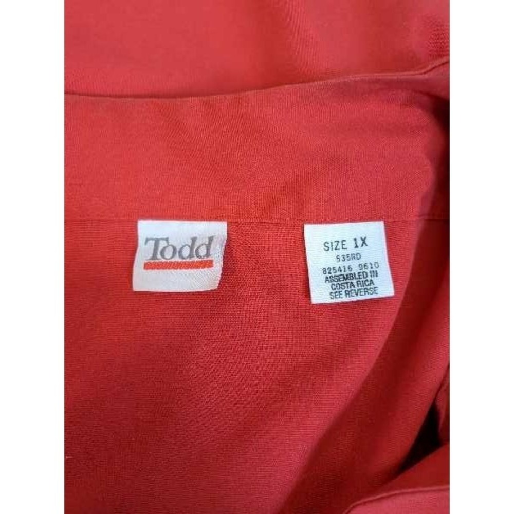 Todd Red Kmart Logo Vest Size 1X V-Neck Button Front Sleeveless Gingham - Picture 6 of 12